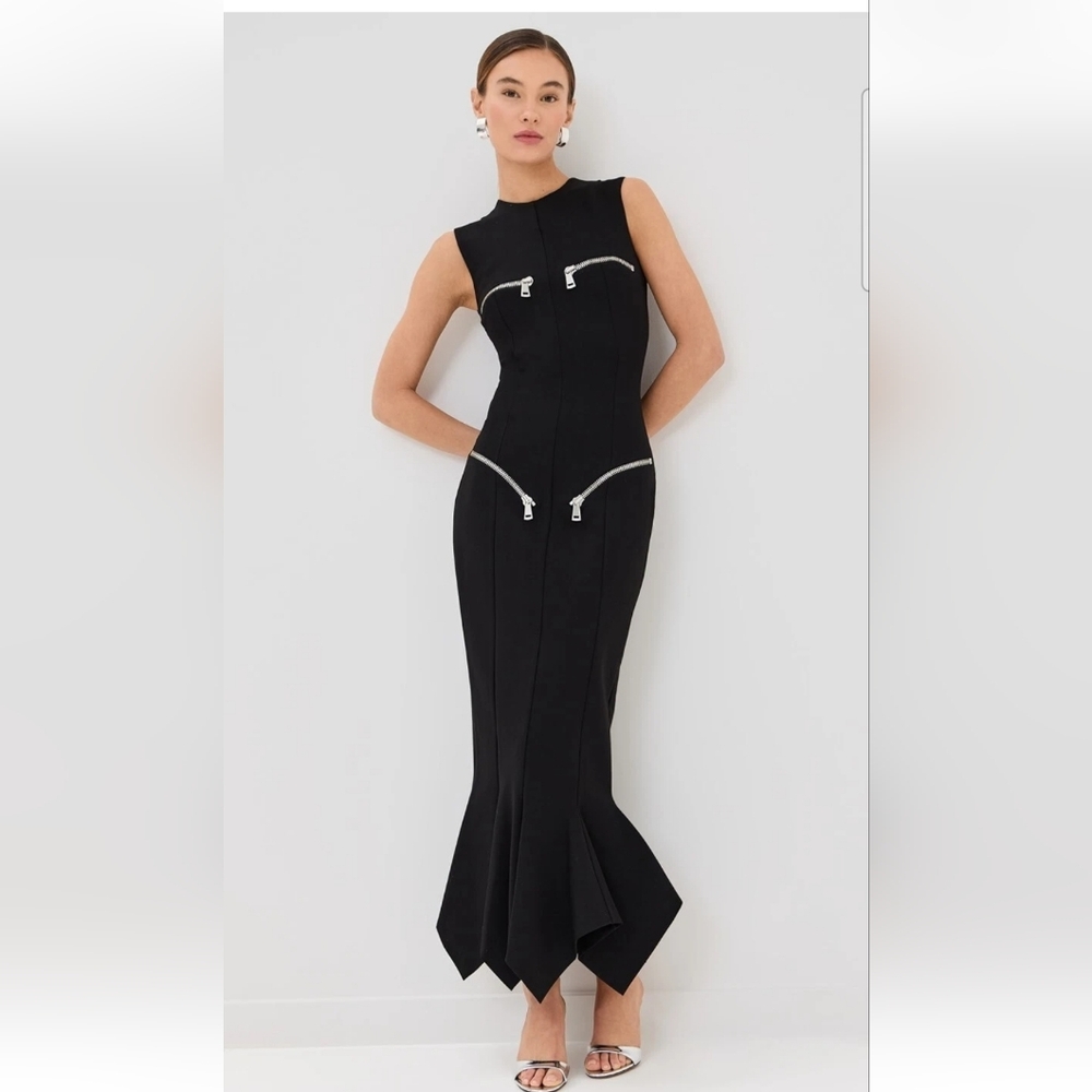 AREA Handkerchief Zipper Dress S NWT